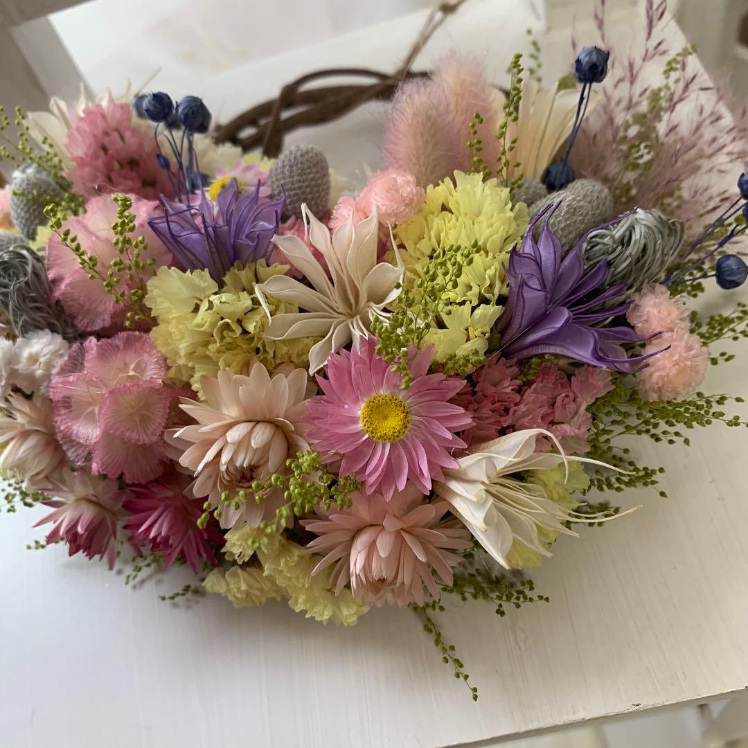 ドライフラワーリース♡春の彩り