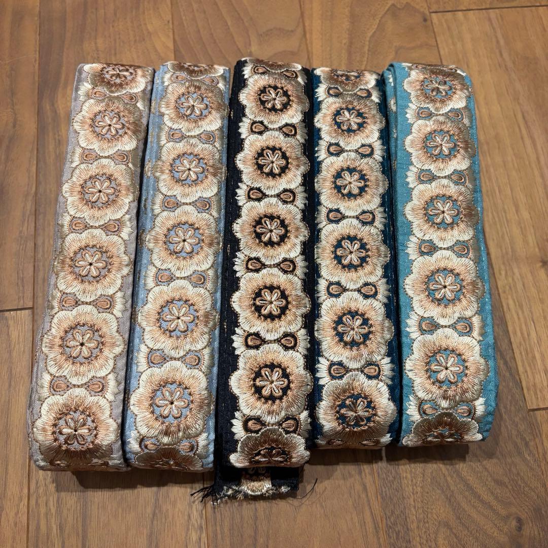 インド刺繍リボン　まとめ売り　花柄　ハンドメイド　資材　チュール