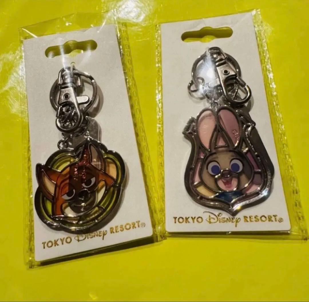 ディズニーランド ガラスの靴 ズートピア ニック ジュディ キーホルダー
