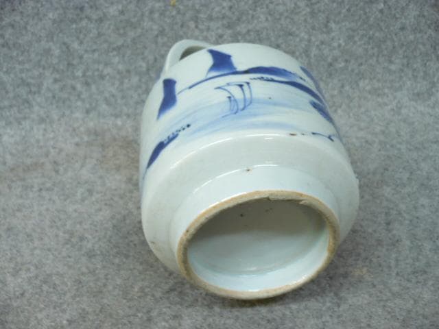 伊万里 染付 水注 [B22450] 風景図 古美術 古玩