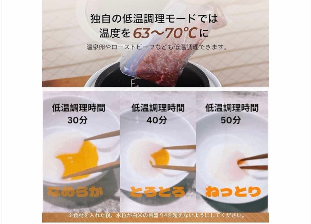 エペイオス Epeios 炊飯器 マイコン式 3合炊き 低温調理
