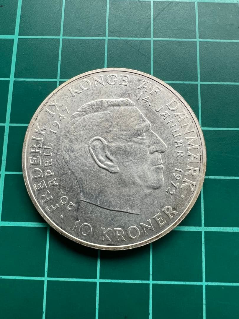 外国銀貨　デンマーク10K銀貨　1972年