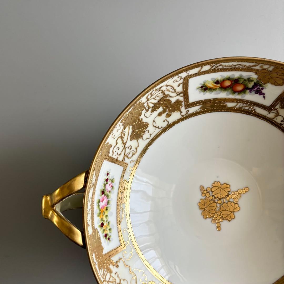 100年以上の時を閉じ込めた、 美しきオールドノリタケ　足付きコンポート【美品】