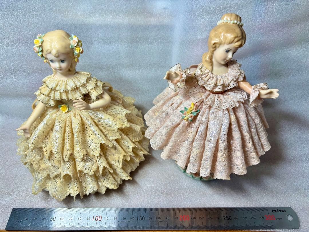 アンティーク陶器レースドール2体セット