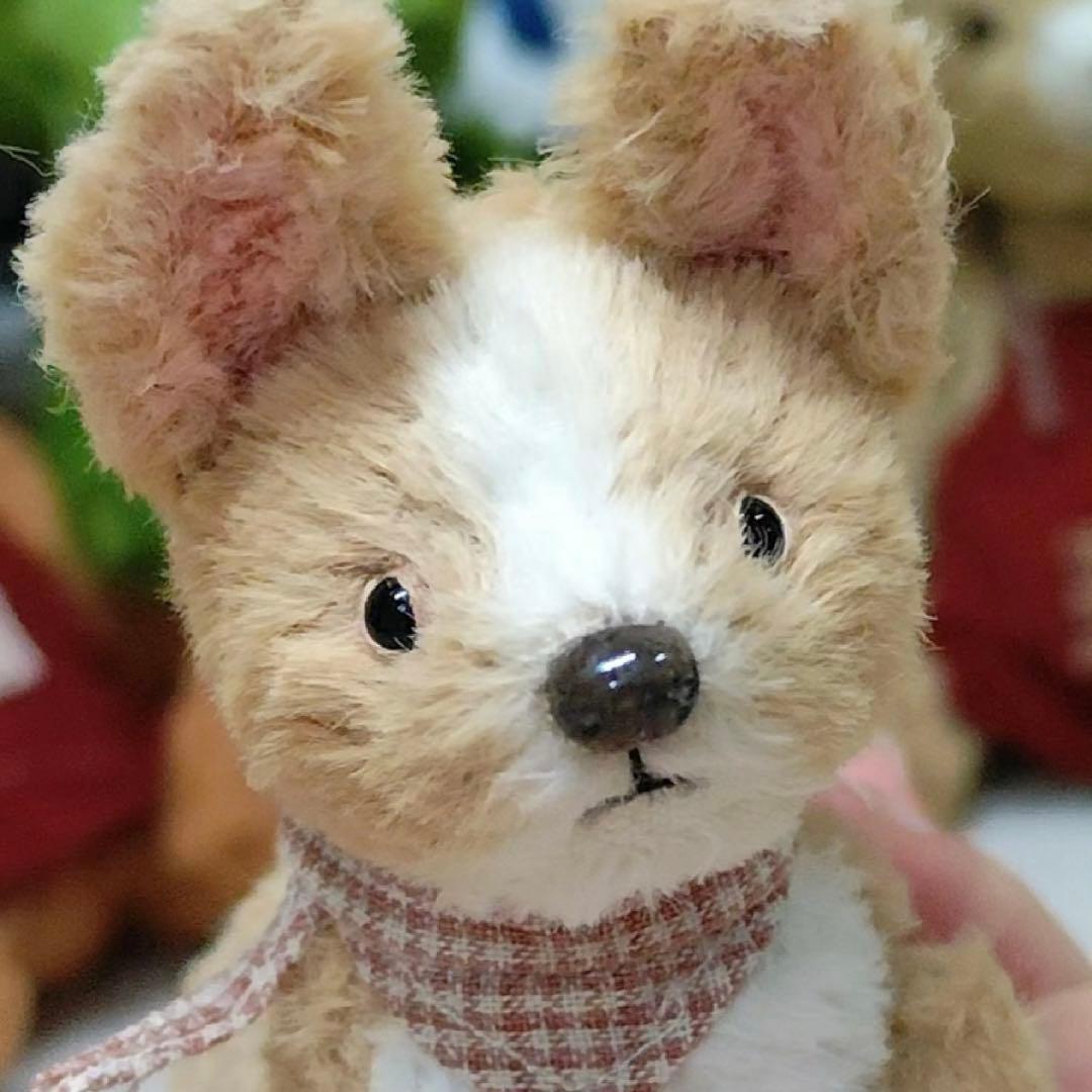 純粋なコーギー仔犬 ぬいぐるみ 海外作家様 ハンドメイド ワンちゃん いぬ