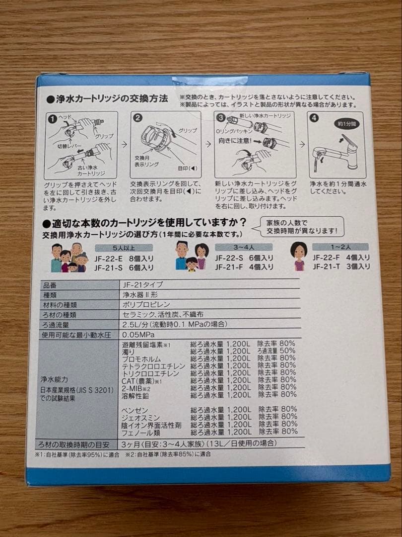 INAX 浄水器カートリッジ JF-21 3本入り＋1本
