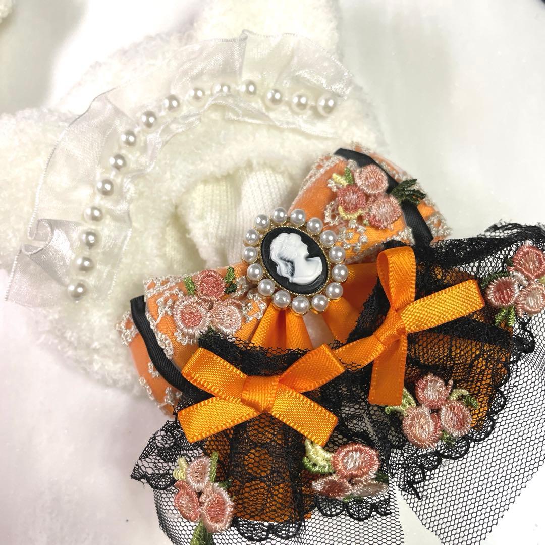 【25-37.38】ぬい服ちびぐるみ12センチリボンおしゃぶりハートヘッドドレス