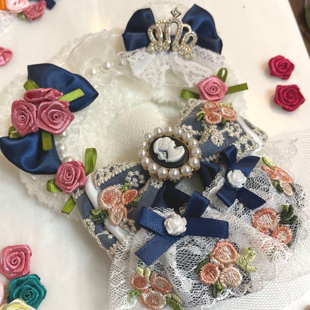 【25-37.38】ぬい服ちびぐるみ12センチリボンおしゃぶりハートヘッドドレス