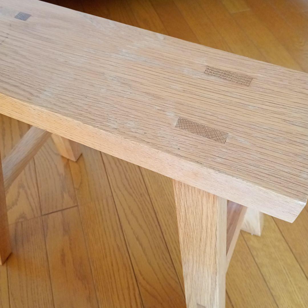 【お値下げ中】無印良品の無垢材ベンチ・小　オーク材　木製　サイドテーブル