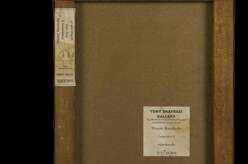 カデンスキー　ミクストメディア　肉筆『抽象画』サイン　F6号　額装　b803