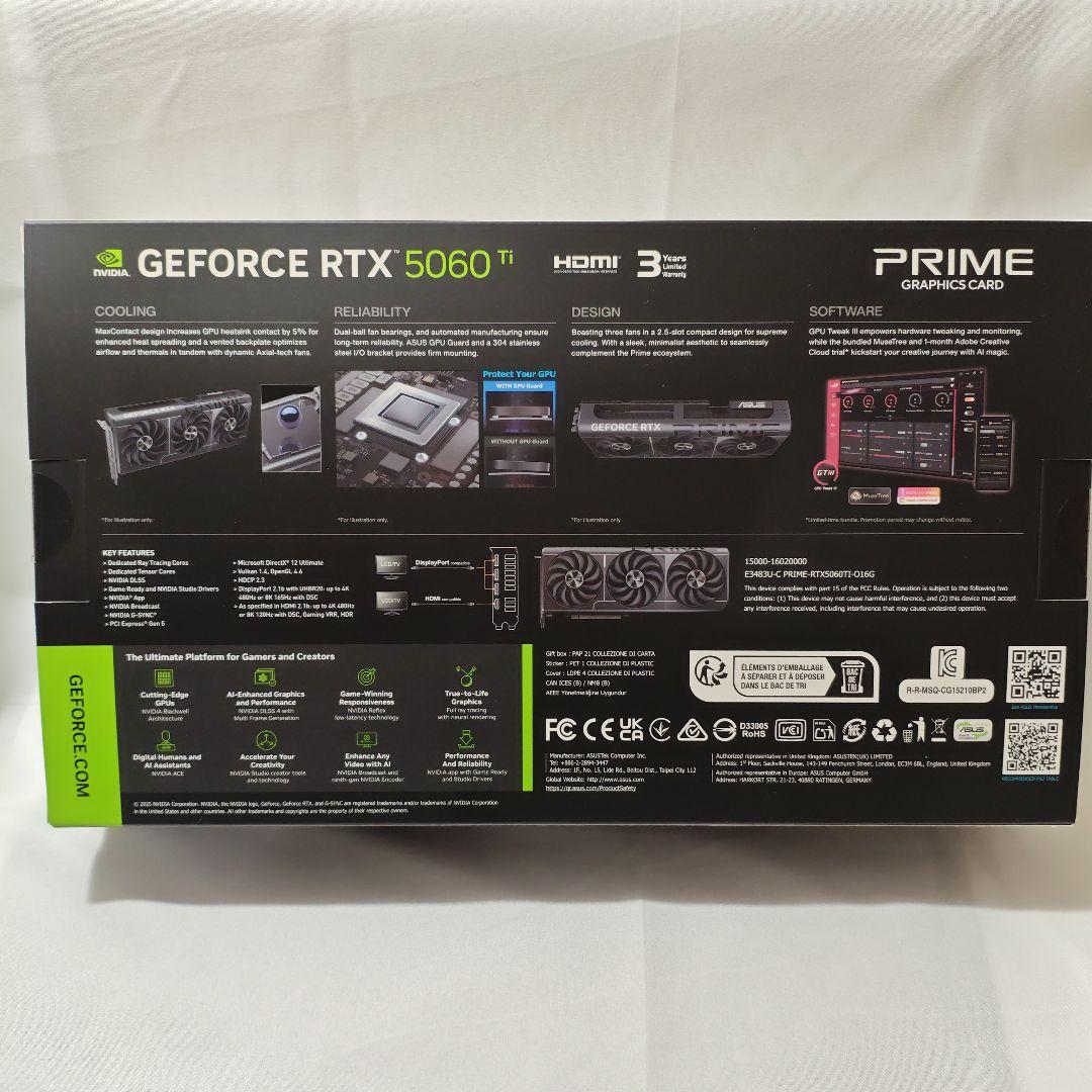 新品未使用　ASUS OC版 RTX5060ti 16GB