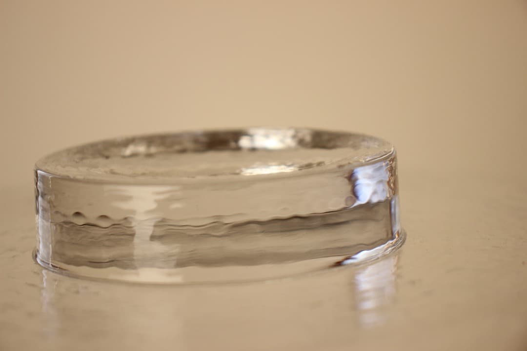 未使用　Sghr　スガハラ　菅原工芸硝子　リップルプレート　２４cm　クリア