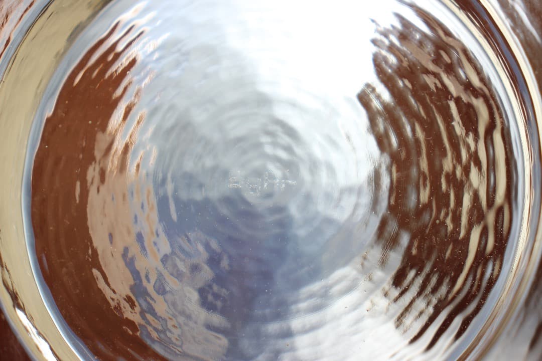 未使用　Sghr　スガハラ　菅原工芸硝子　リップルプレート　２４cm　クリア