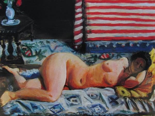 小出 楢重、横たわる裸女(B)、希少画集画、新品額装付