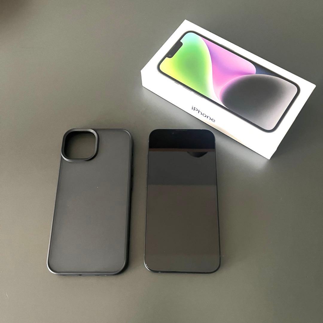 【さあ☺︎】iPhone14128GB SIMフリーミッドナイト カバー