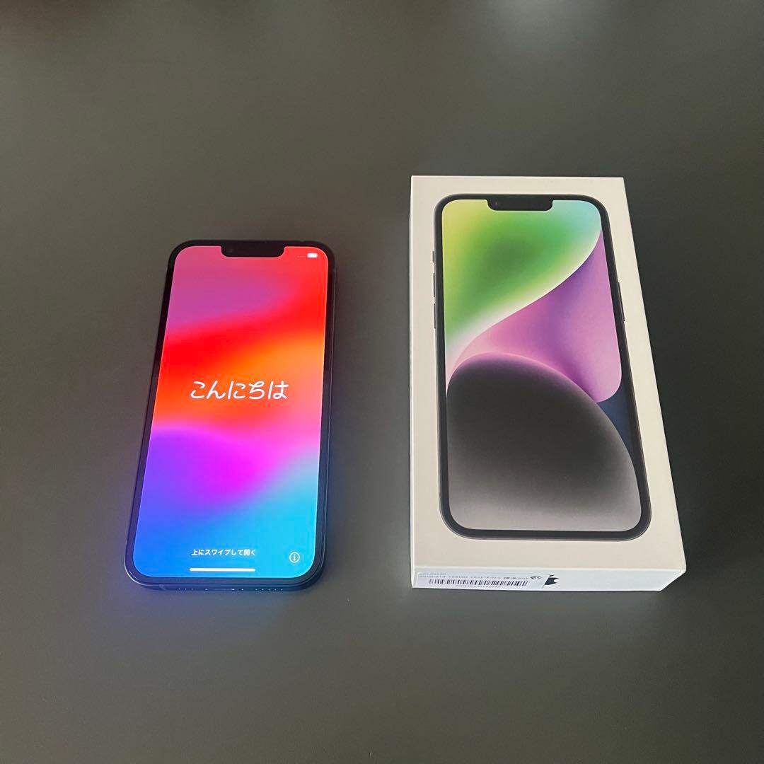 【さあ☺︎】iPhone14128GB SIMフリーミッドナイト カバー