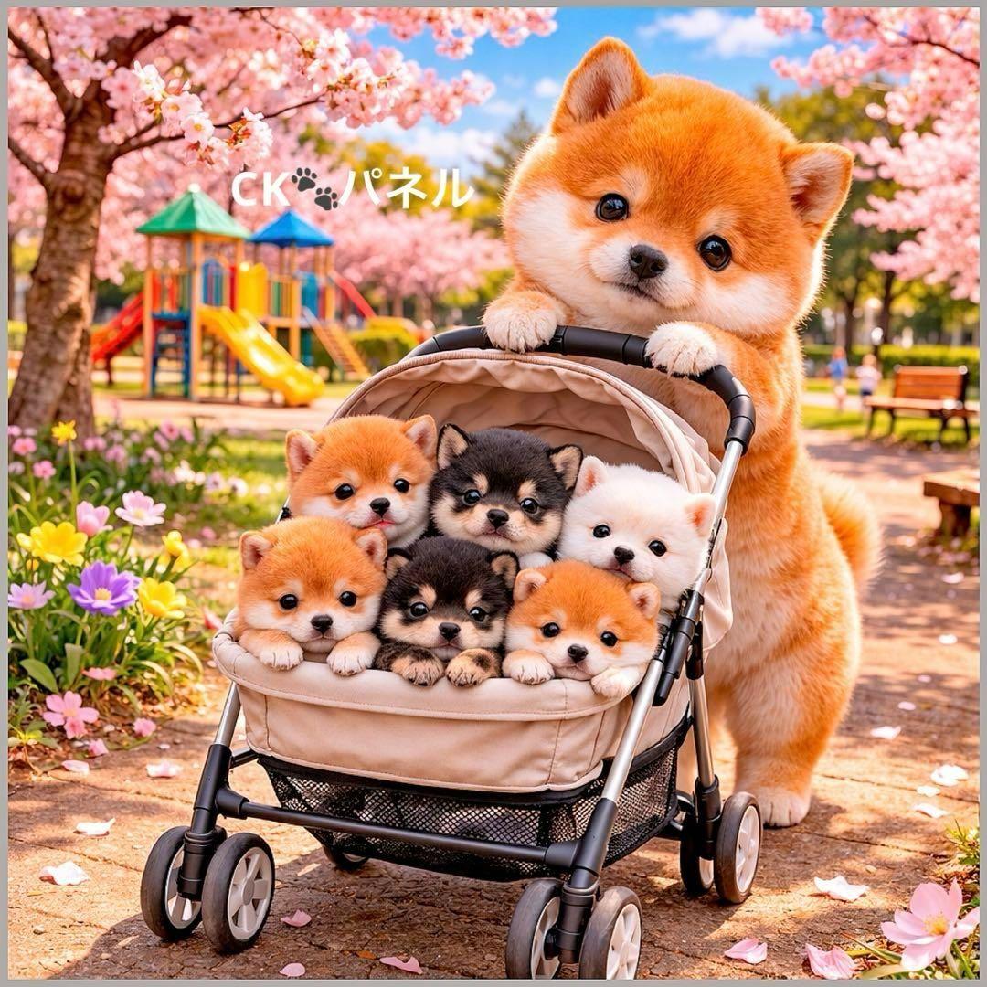 激レアベビーカーを引くポメラニアン、チワワ、柴犬、マルチーズ、パグ、トイプー
