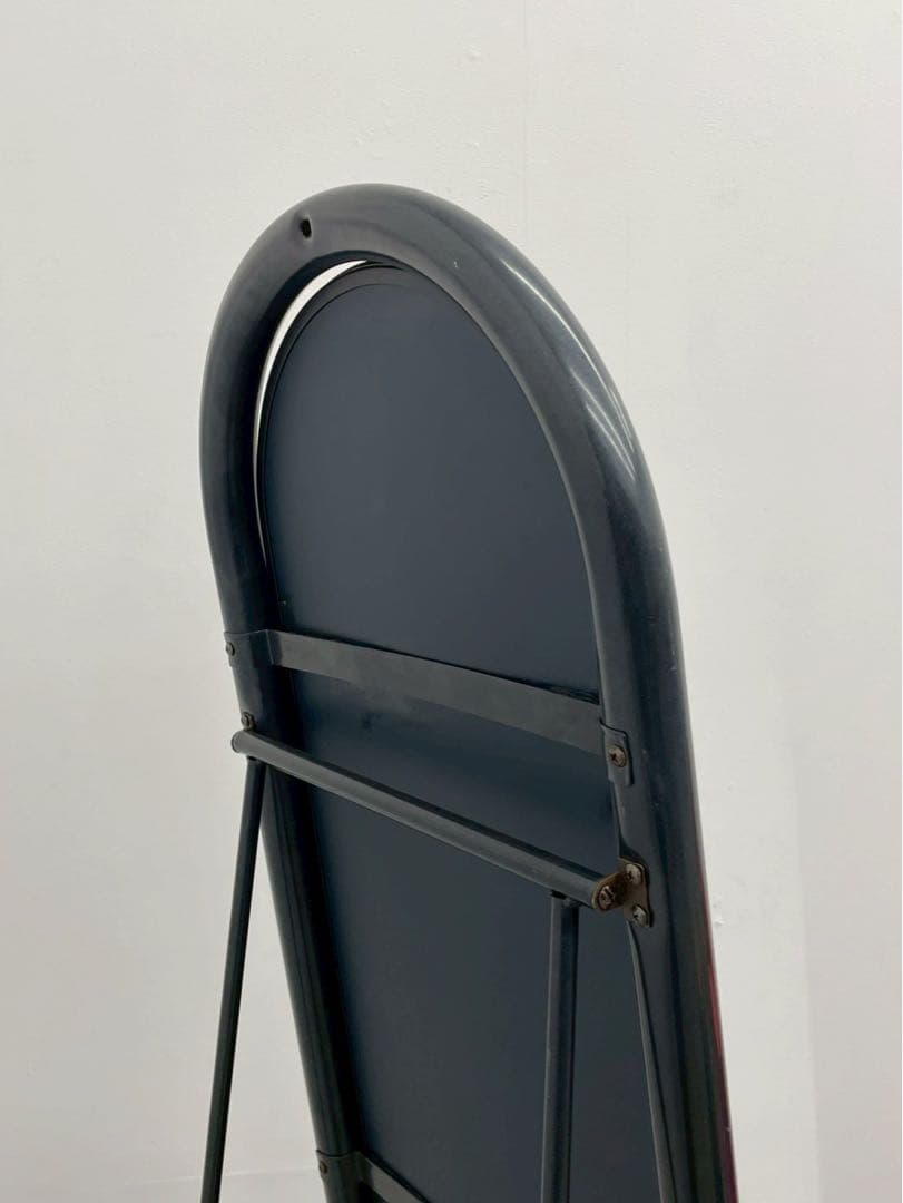 姿見 全身鏡 スタンドミラー アーチ型 ブラック モダン スタイリッシュ 什器