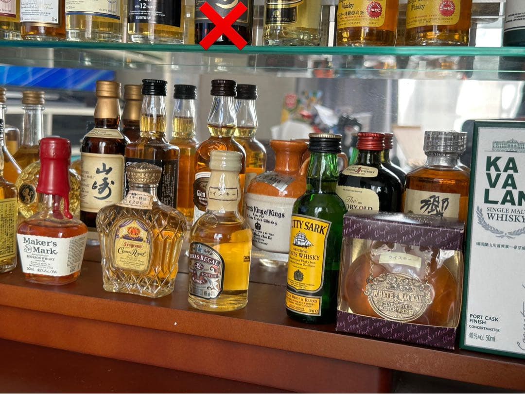 ウイスキーコレクション ミニボトル　43本 ガラスケース付き