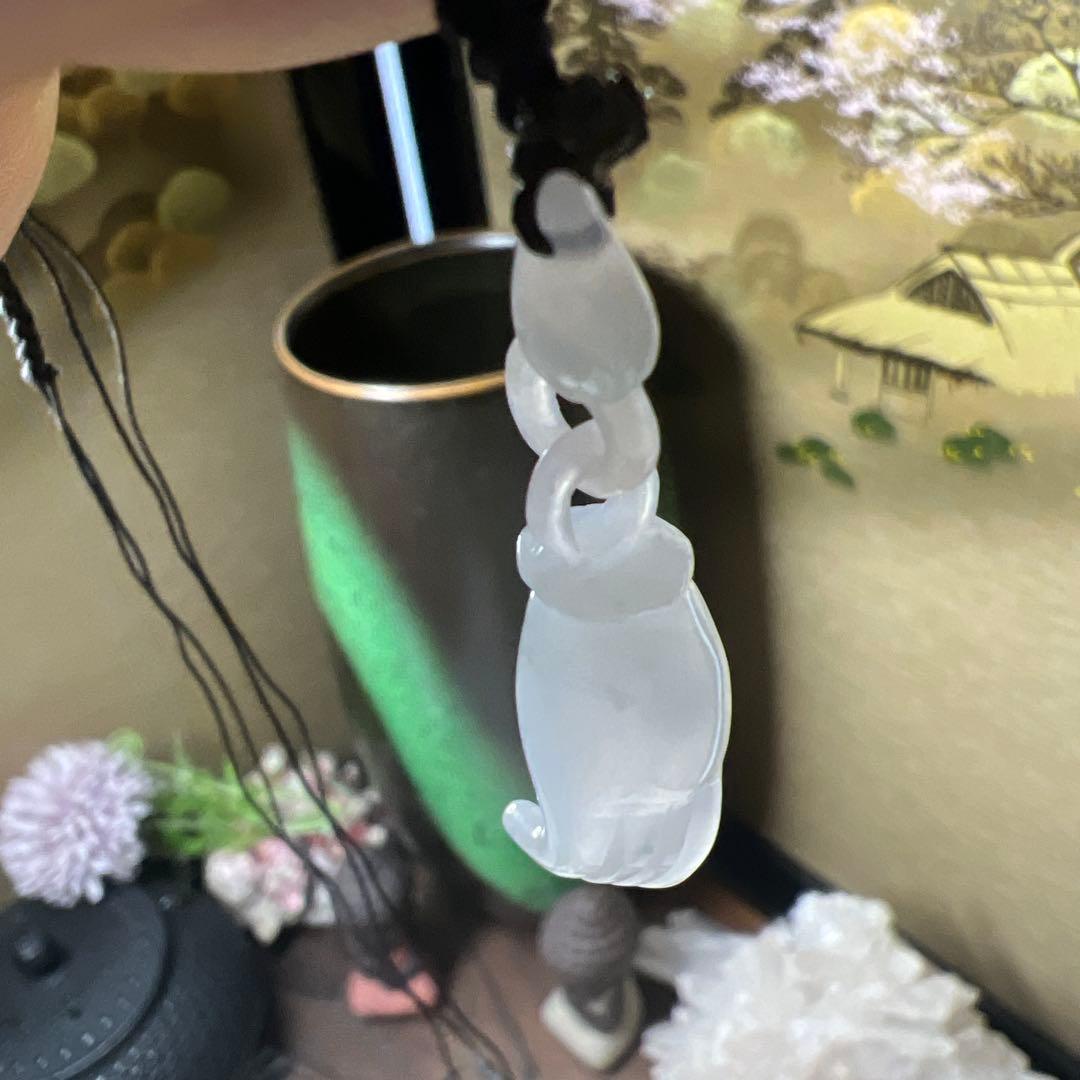 本翡翠、氷種、花柄レア、精工護主ネックレス