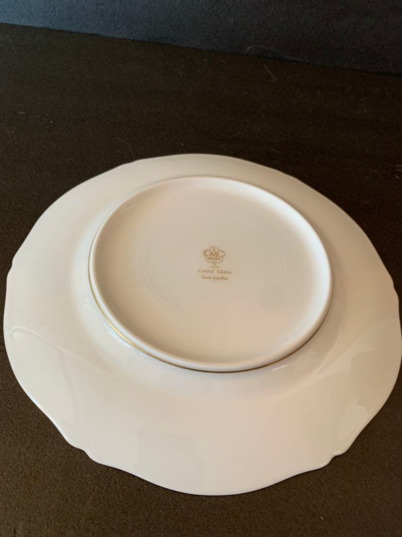 希少品　大倉陶園　花園　プレミアムブルー　ケーキ皿　6枚セット