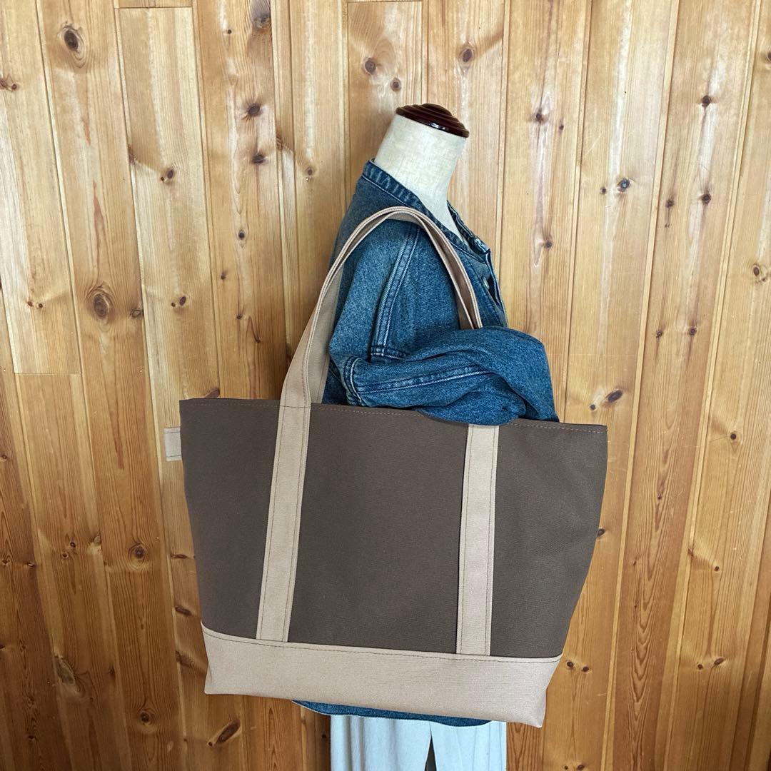 帆布トートバッグLLサイズ　　ココア×スキン