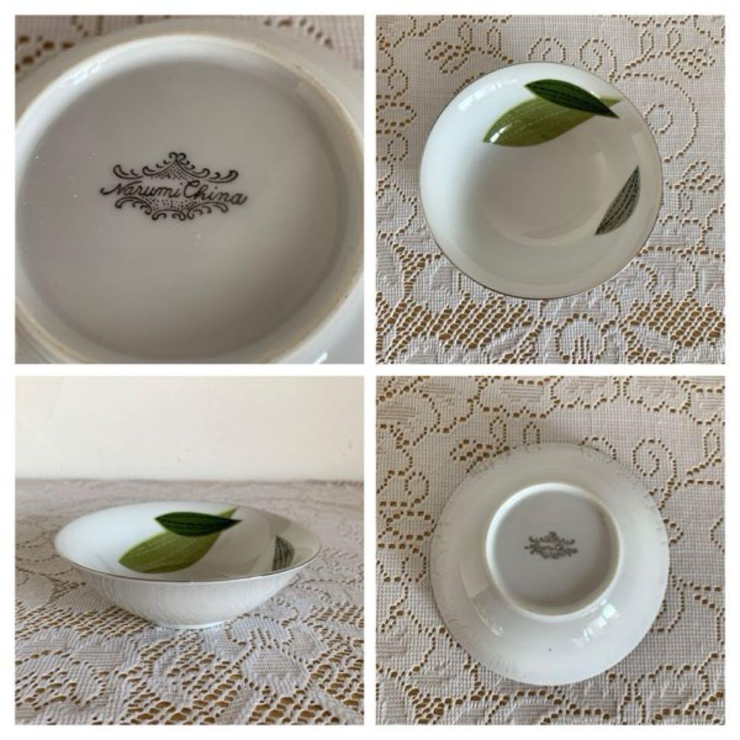 レトロ Narumi China 6点 葉っぱ柄 ナチュラル