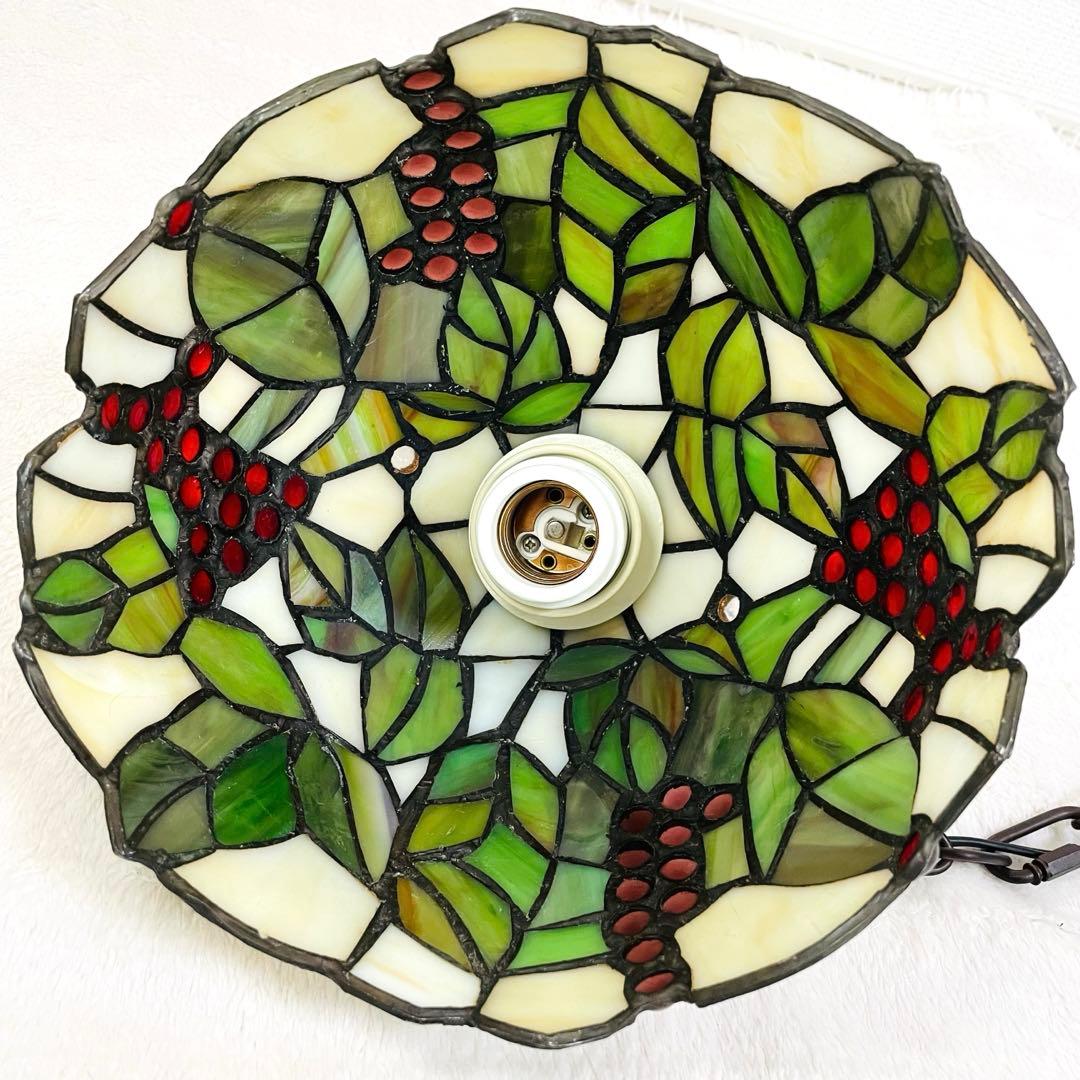 ステンドグラス ペンダントライト 葡萄　吊り下げ　　ティファニー　アンティーク①