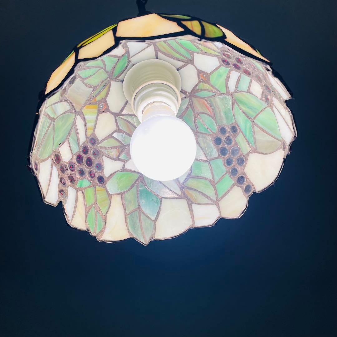 ステンドグラス ペンダントライト 葡萄　吊り下げ　　ティファニー　アンティーク①