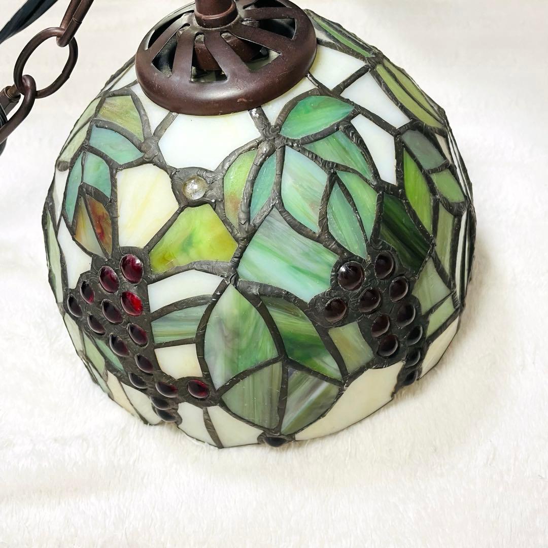 ステンドグラス ペンダントライト 葡萄　吊り下げ　　ティファニー　アンティーク①