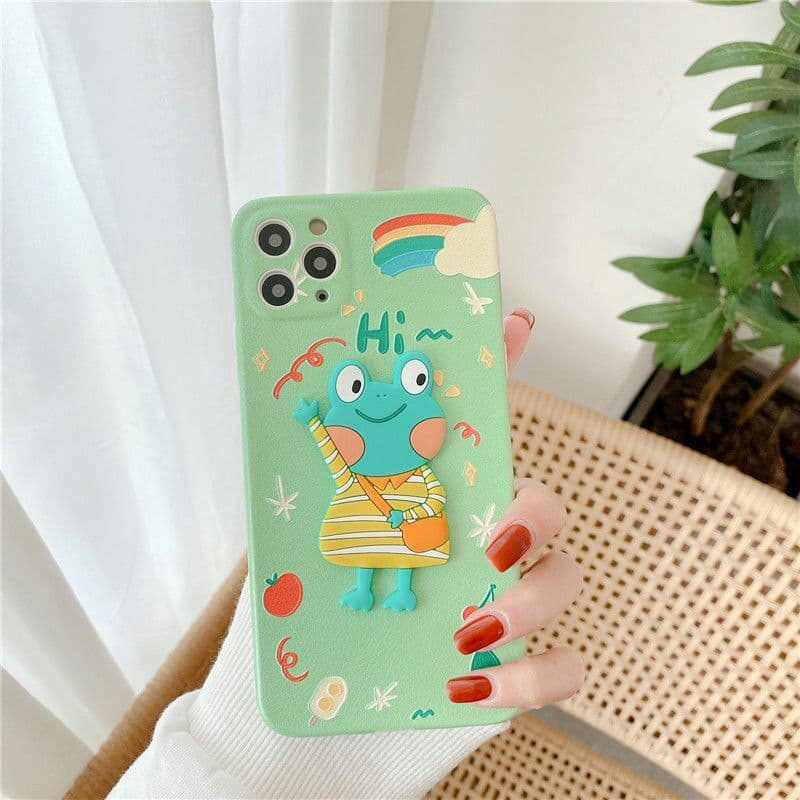 [iPhone12ハンドケースアニメiPhone12pro立体公仔11prom