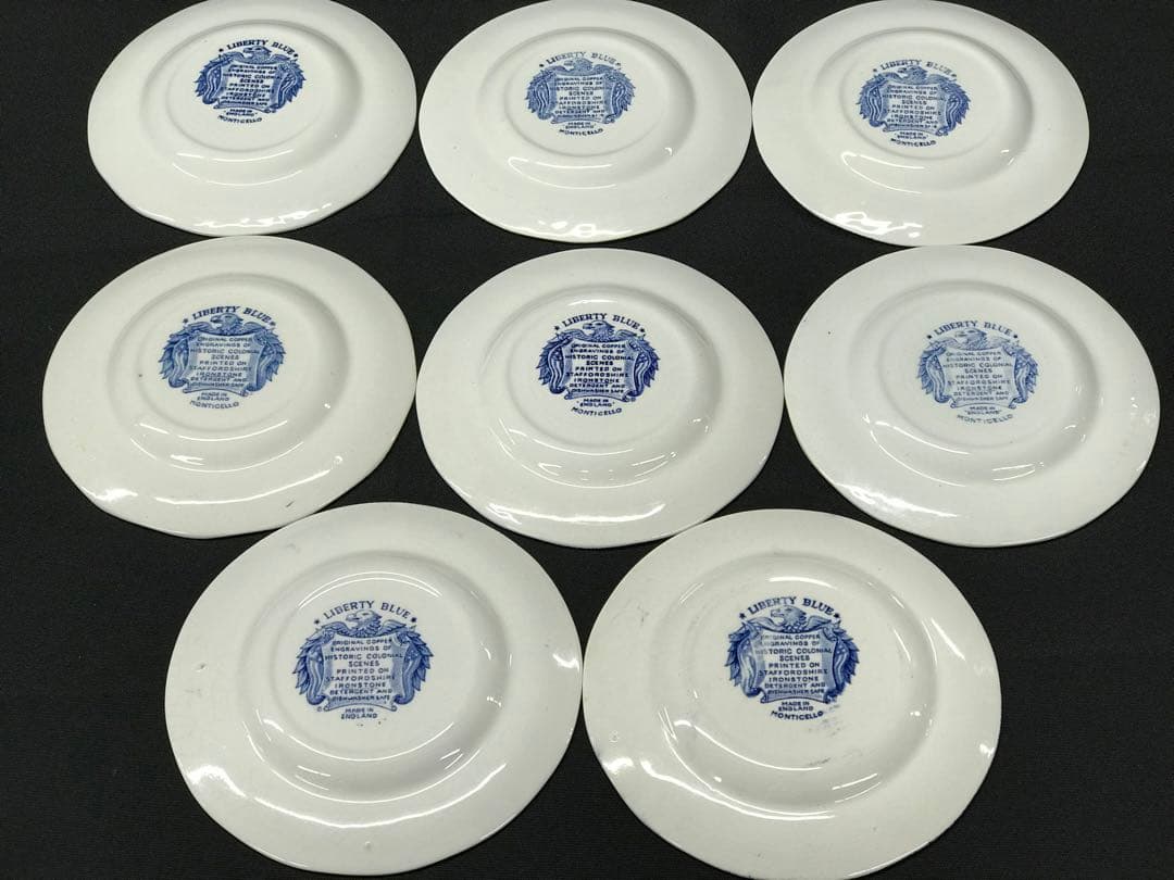 【VINTAGE】LIBERTY BLUE リバティーブルー　プレート　8P