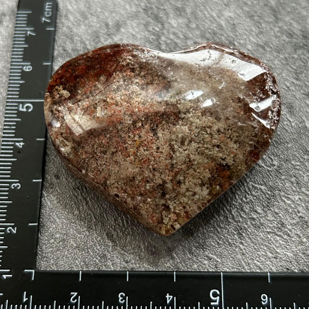 ⭐︎天然石　高品質　ガーデンクォーツ　赤ピンク系　ハート