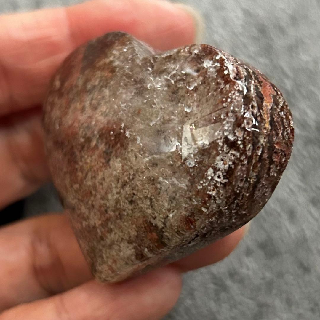 ⭐︎天然石　高品質　ガーデンクォーツ　赤ピンク系　ハート