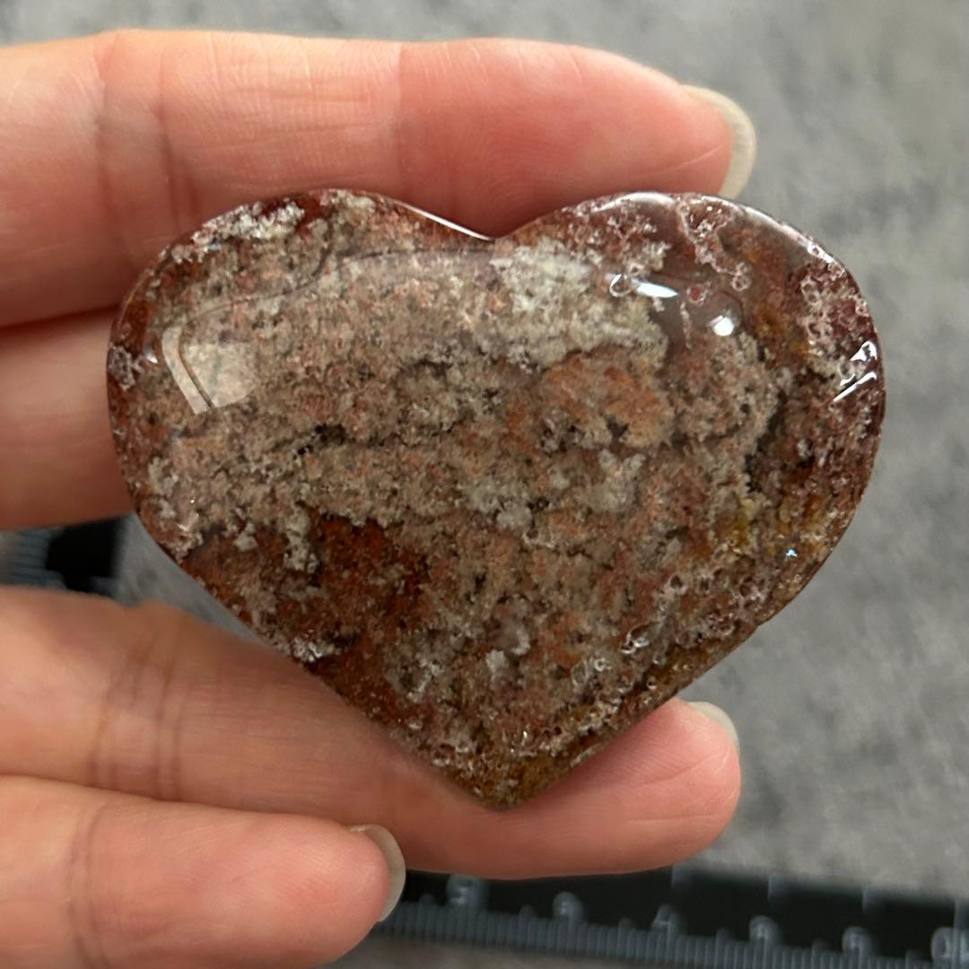⭐︎天然石　高品質　ガーデンクォーツ　赤ピンク系　ハート