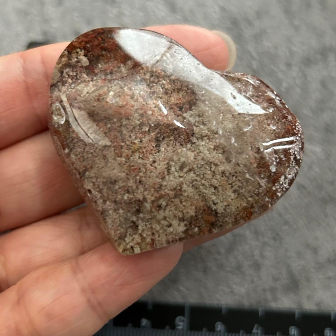 ⭐︎天然石　高品質　ガーデンクォーツ　赤ピンク系　ハート