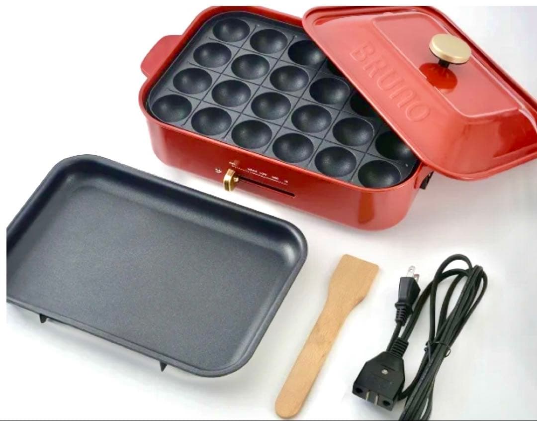 【新品•未使用】 BRUNO (ブルーノ) コンパクトホットプレート レッド