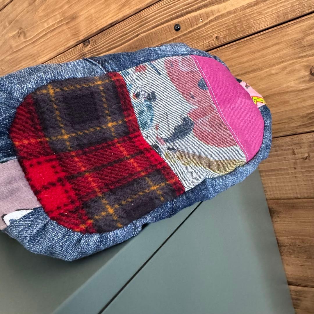 ハンドメイド デニムリメイク バッグ レトロ リバーシブル 楕円底 39