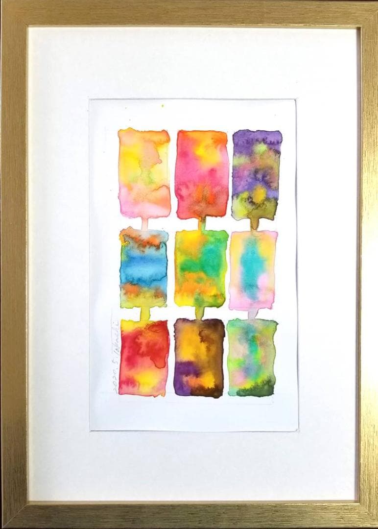 抽象画　絵画　カラー　インテリア　アート　A4サイズ