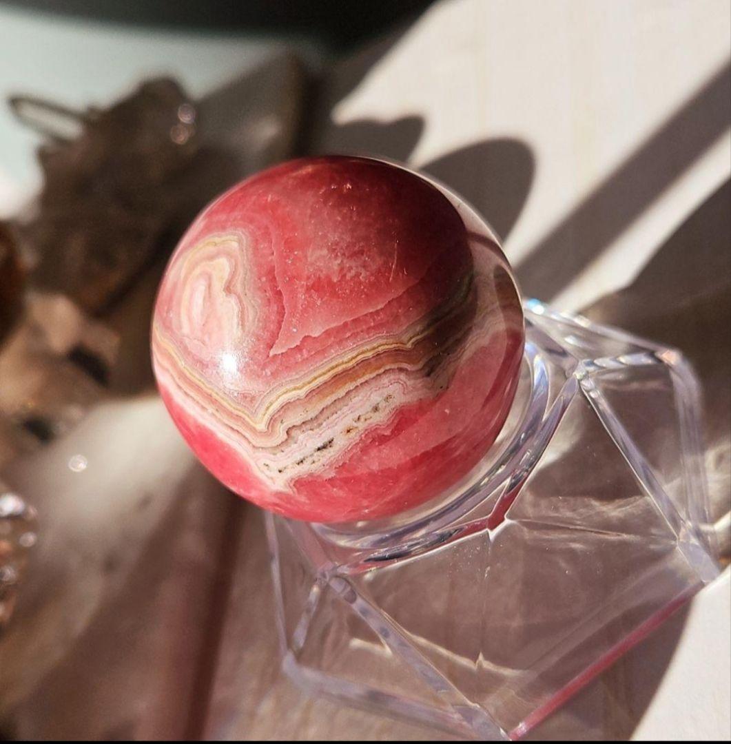 ◎高発色　奇跡のハート模様　インカローズ　スフィア　ロードクロサイト