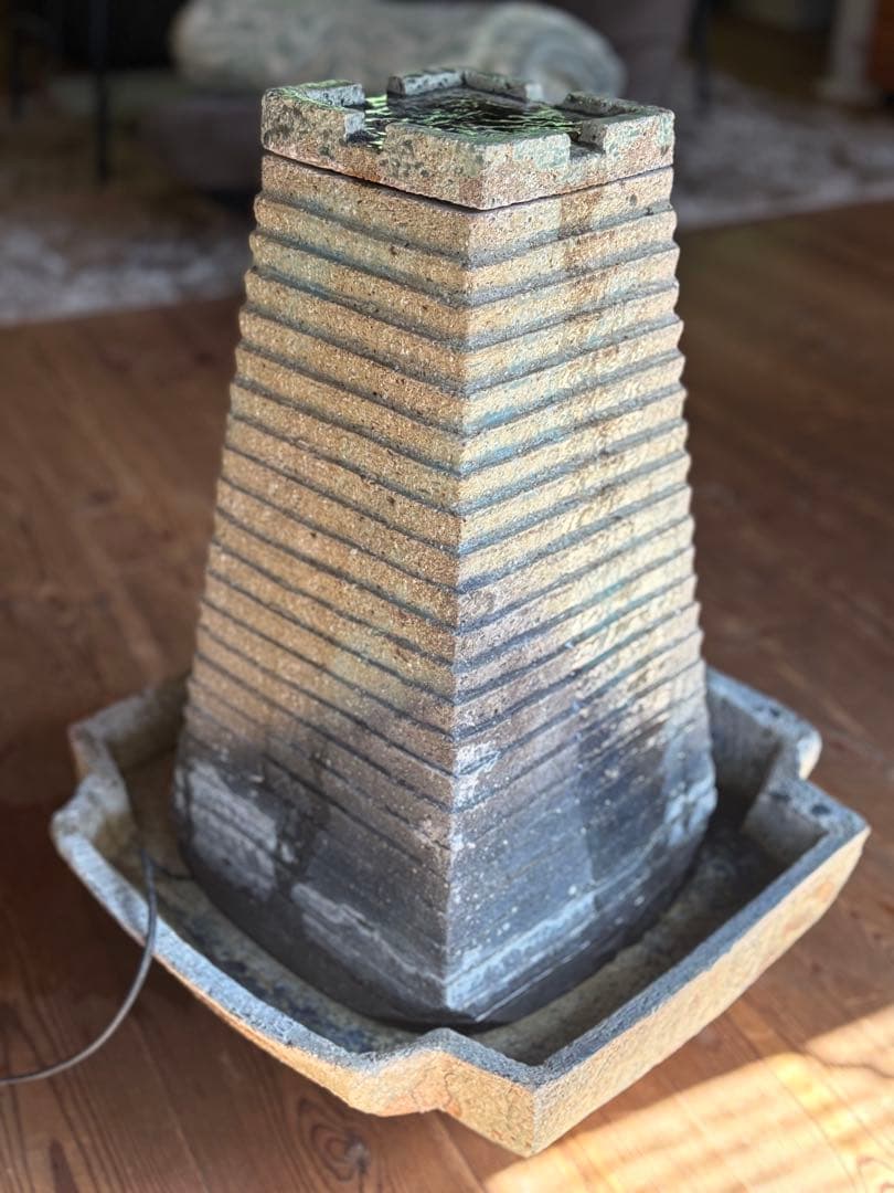 益子焼水盤　神鹿窯