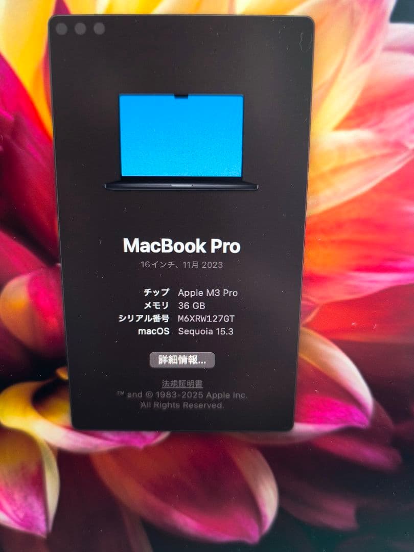 お買い得品！ブラック美品MacBookPro 16 M3/36GB/1TB