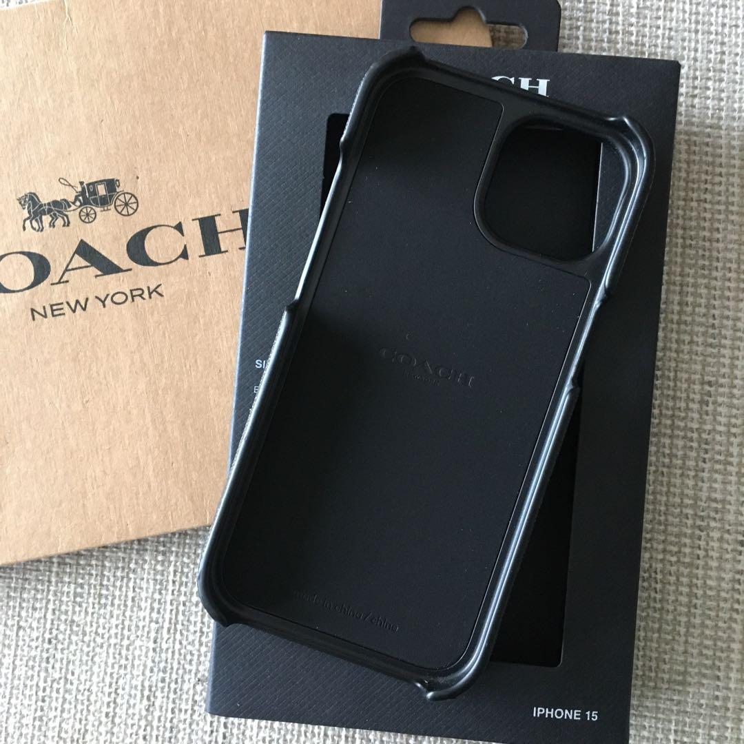新品　COACH コーチ レザー iPhone 15 ケース スマホ