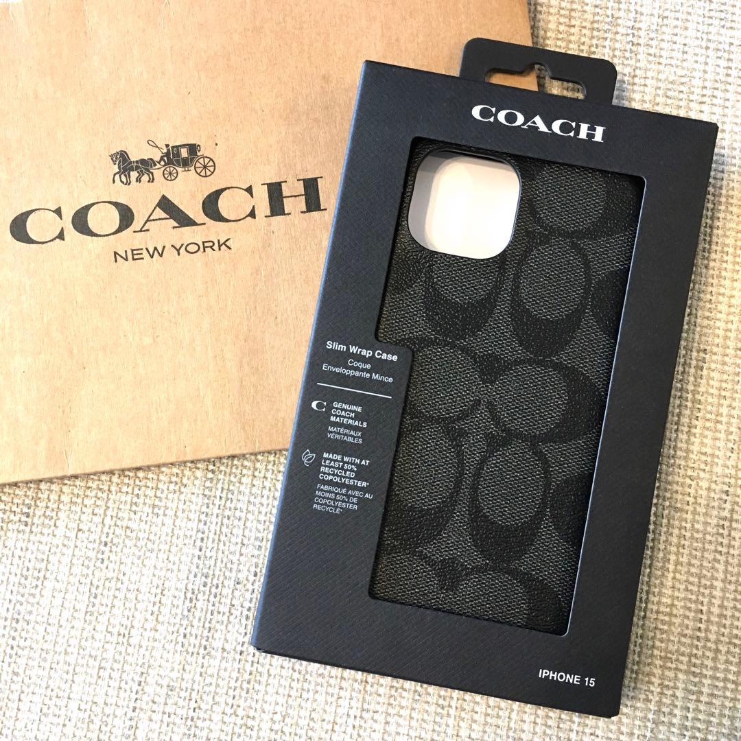 新品　COACH コーチ レザー iPhone 15 ケース スマホ