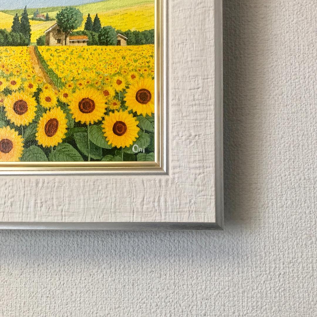 まあびえ　アクリル画　原画　「ひまわりの丘09」額縁無し　SMサイズ