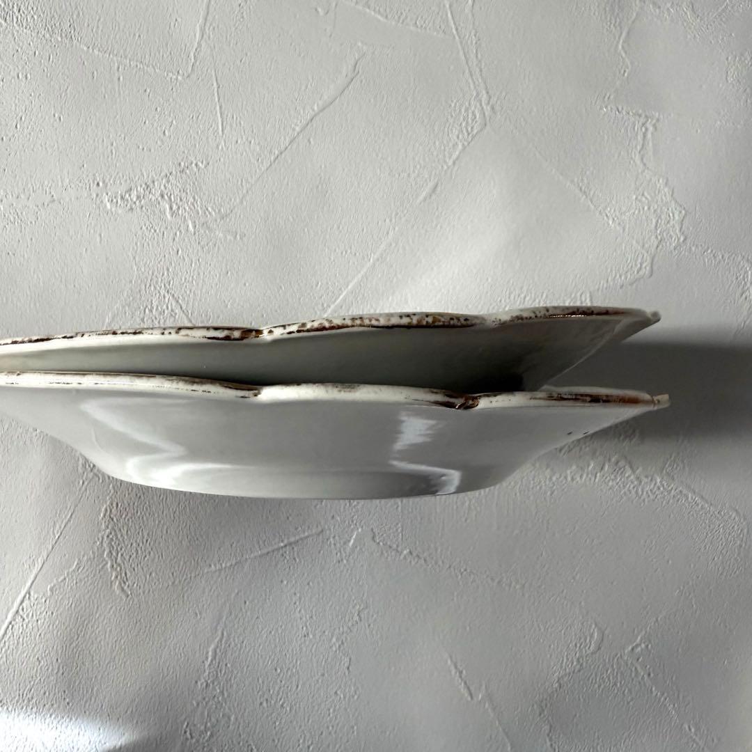 フランス　アンティーク　皿　ローズ　2枚セット