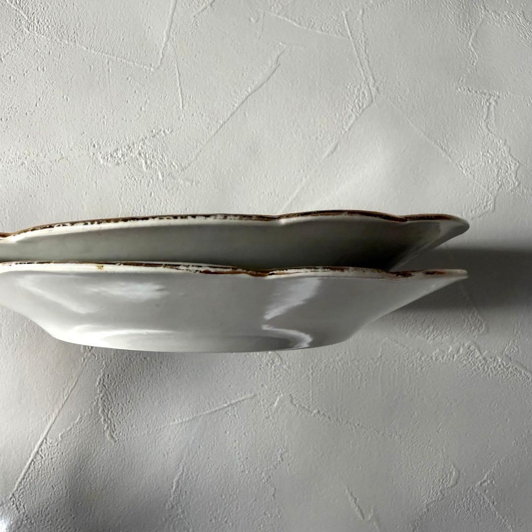 フランス　アンティーク　皿　ローズ　2枚セット