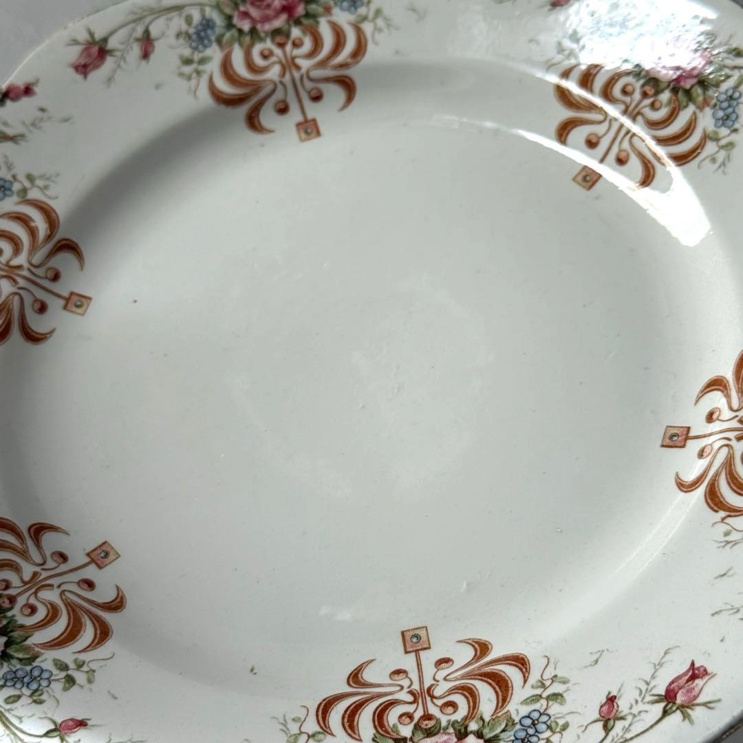 フランス　アンティーク　皿　ローズ　2枚セット