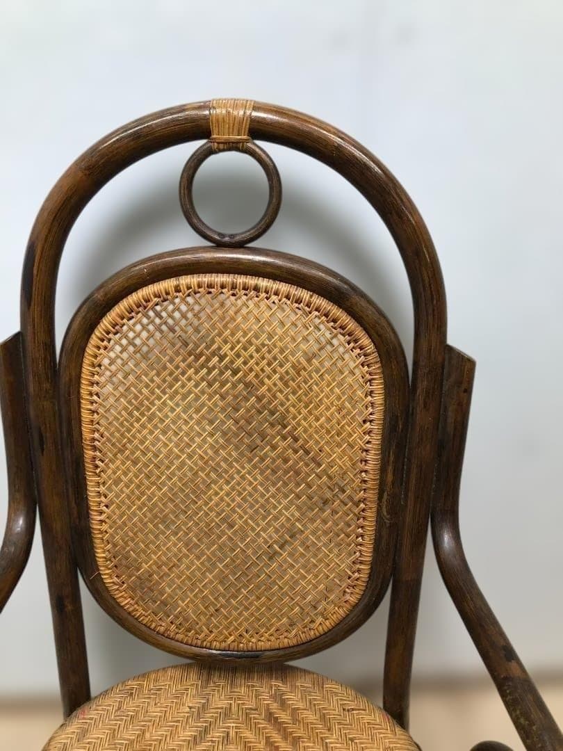 ラタンチェア　イス　ヴィンテージ　ラタン　藤家具　250226-3