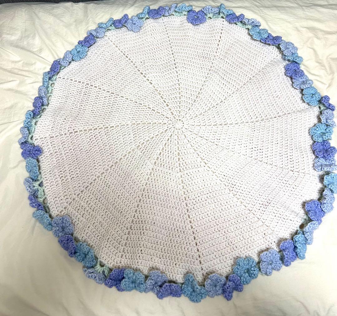 花束ブランケット　75cm 3色ネモフィラ　ブルー　ハンドメイド